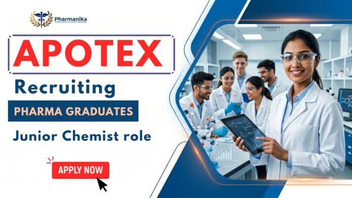 Apotex Pharma Job for Junior Chemist – Production Operations in Bangalore