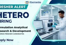 Pharma Fresher Job at Hetero | Apply Now For Formulation Analytical R&D Role Hetero Fresher Pharma Job for Trainee Research Associate in Formulation Analytical Research and Development performing HPLC analysis and pharmaceutical research activities