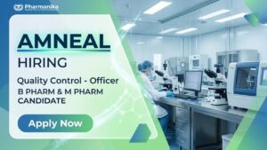 JOB FEATUTRE IMAGE (7) Pharma QC Job at Amneal for B.Pharm and M.Pharm candidates in quality control, analytical testing, GMP compliance, and laboratory operations