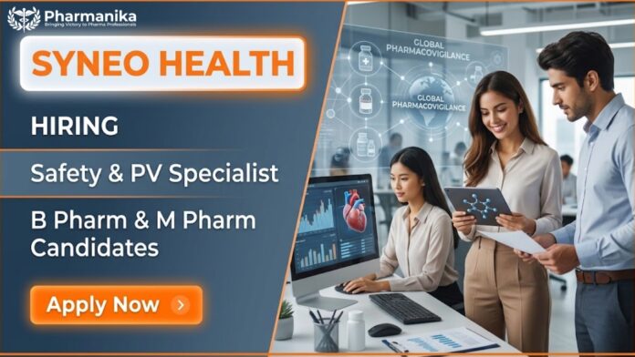 Pharmacovigilance professional performing ICSR processing, safety data review, and drug safety reporting at Syneos Health.