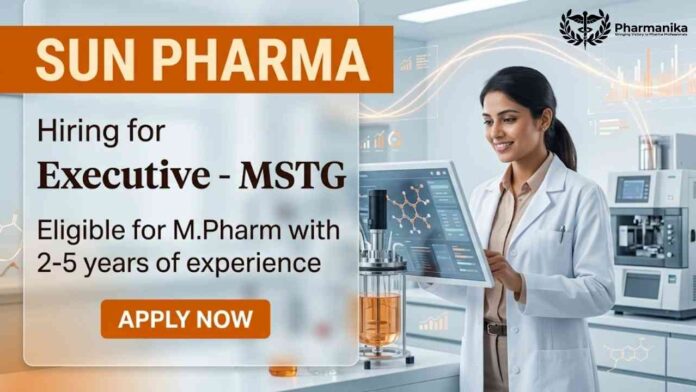 MSTG Executive Job at Sun Pharma for M Pharm professionals in Dadra
