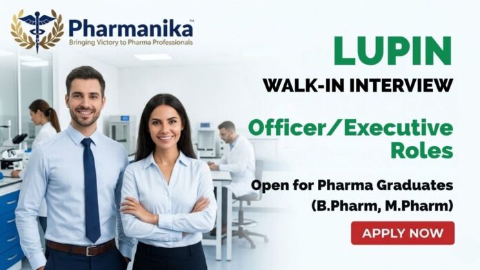 Lupin Pharma Job Walk-in Interview 2026 for Production QA QC Microbiology Professionals at Pithampur Indore