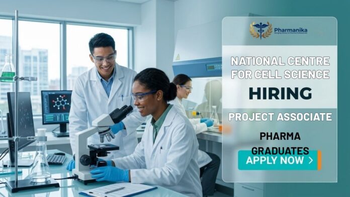 NCCS Pune Pharma Govt Job 2026 Research Job for B.Pharm