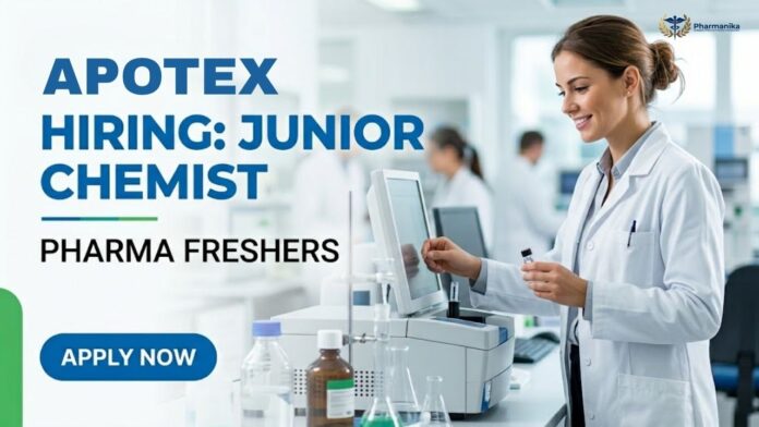 Pharma Freshers Job – Chemist Job opportunity at Apotex Bangalore production operations facility