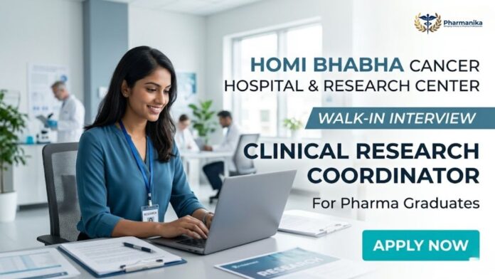 Pharma Govt Job 2026 Trial Coordinator Walk-in Interview at TMC HBCH&RC