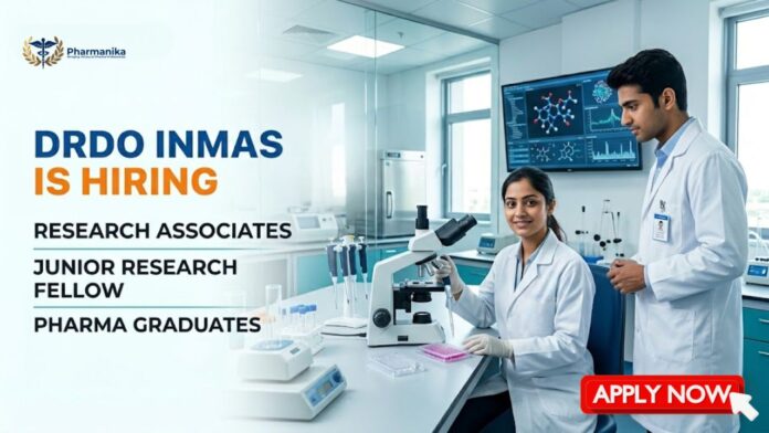 Pharma Govt Job under DRDO Recruitment 2026 for INMAS RA and JRF pharmaceutical sciences vacancies in Delhi (1)
