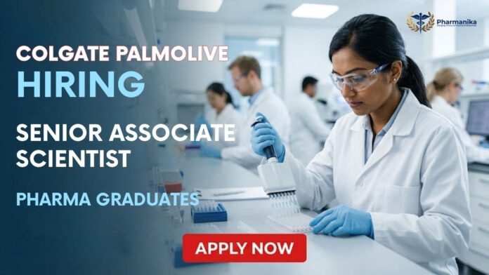 Pharma Research Job at Colgate Jobs Senior Associate Scientist Recruitment in Mumbai