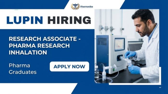 Pharma Research Job at Lupin Careers for Research Associate Pharma Research Inhalation in Pune