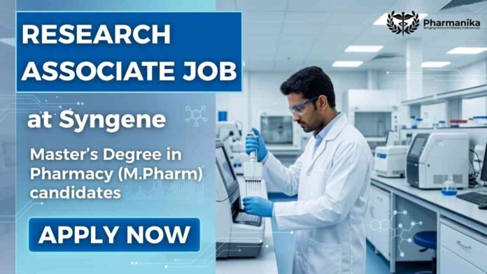 Project Associate Job at Syngene for MPharm Jobs in Bangalore