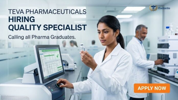 Quality Assurance Jobs B Pharm Jobs at Teva Pharmaceuticals Quality Specialist