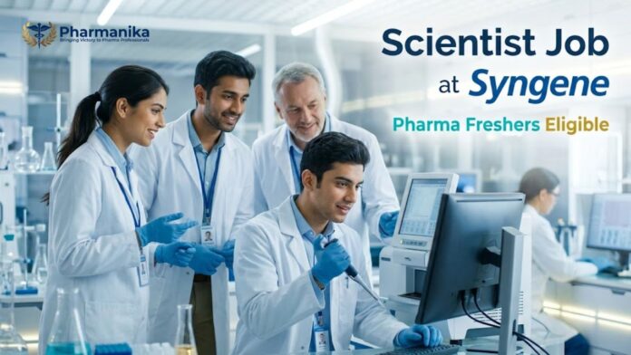 Pharma freshers job at Syngene for M Pharm job seekers in Analytical Chemistry.