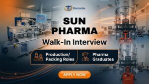 Sun Pharma Walk-in Drive 2026 Pharma Job opportunities in Sikkim for Production QC QA Engineering professionals
