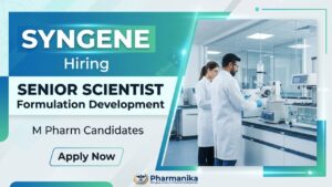 Syngene Pharma Research Job for M.Pharm professionals in injectable formulation development and pharmaceutical R&D. Syngene Pharma Research Job for M.Pharm professionals in injectable formulation development and pharmaceutical R&D.
