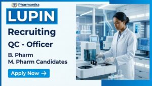Officer Pharma QC Job at Lupin in Aurangabad for B.Pharm, M.Pharm, and M.Sc candidates with experience in stability analysis, quality control, and pharmaceutical testing. Officer Pharma QC Job at Lupin in Aurangabad for B.Pharm, M.Pharm, and M.Sc candidates with experience in stability analysis, quality control, and pharmaceutical testing.