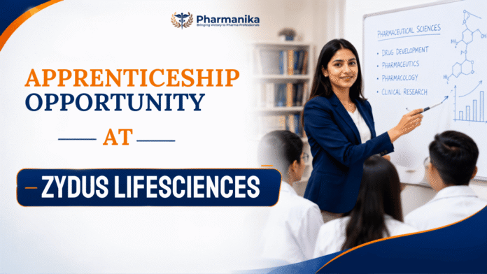 Apprenticeship at Zydus Lifesciences for Pharma Production Job in Vadodara for ITI, D.Pharm, B.Pharm, Diploma, freshers.