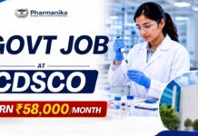 Earn 58,000/- Month | Govt Job at CDSCO | Pharmacy Graduates Eligible CDSCO recruitment 2026 notification for pharma govt job at National Tobacco Testing Laboratory Mumbai