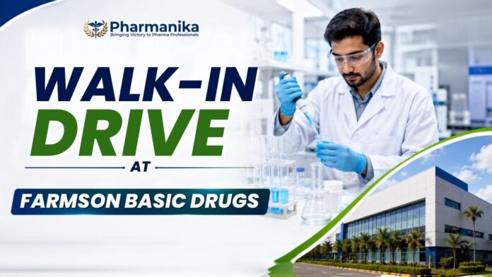 Farmson Walk-In Drive 2026 for Regulatory Affairs Job M.Pharm Jobs B.Pharm Jobs (1)