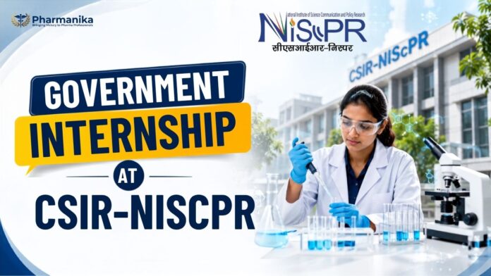 Govt Pharma Job CSIR Internship 2026 notification for UG PG PhD students