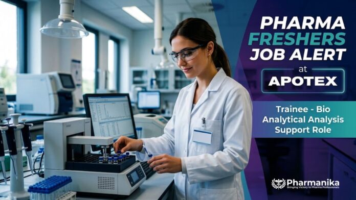 Apotex Pharma Freshers Job for B Pharm Job – Trainee Bio Analytical Analysis Support