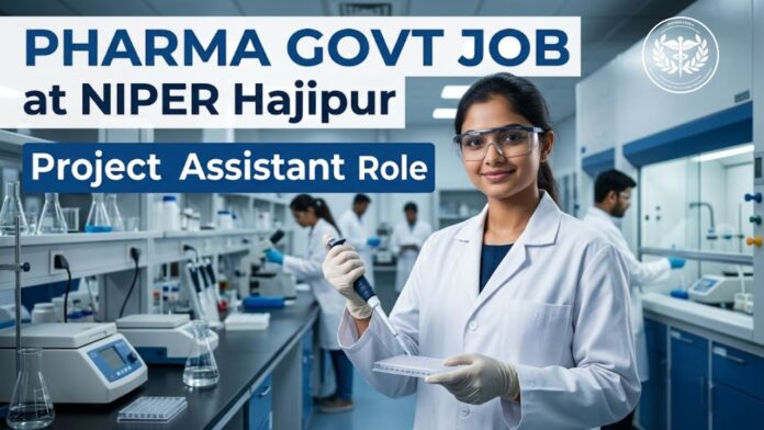 Govt Fresher Job at NIPER Recruitment 2026 for Project Assistant with ₹37,000 salary and HRA