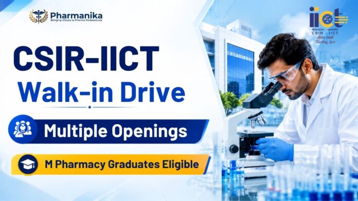 Pharma Govt Job Research Job at CSIR-IICT Hyderabad for M.Pharm and Pharmacy Candidates (1)