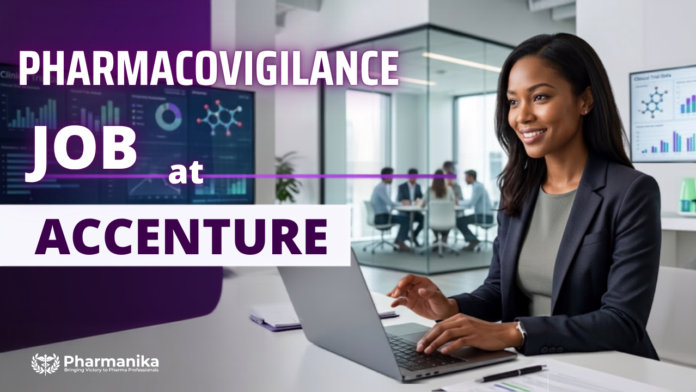 Pharmacovigilance Job at Accenture Careers for PV Services Analyst roles involving drug safety, ICSR processing, and regulatory reporting.