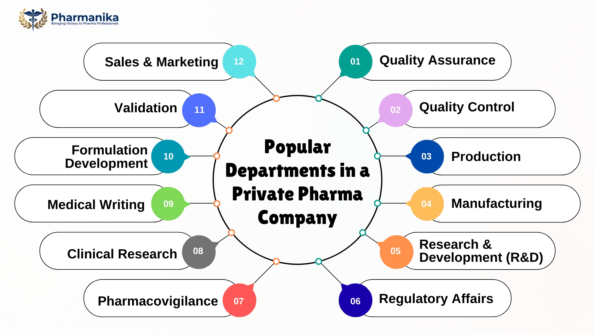 Popular Departments in a Private Pharma Company