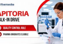 Apitoria Pharma Opens Walk-in Drive | Quality Control Role | Pharma Graduates Apply Quality Control Job Walk-in Drive at Apitoria Pharma