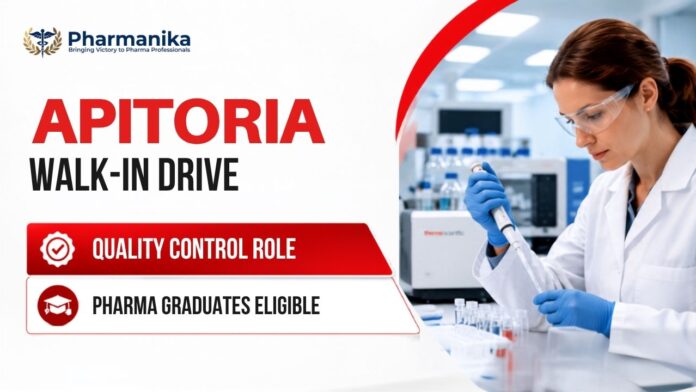 Quality Control Job Walk-in Drive at Apitoria Pharma