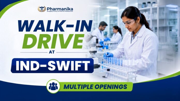 Quality Control Job Walk-in Drive at Ind-Swift Laboratories Ltd.