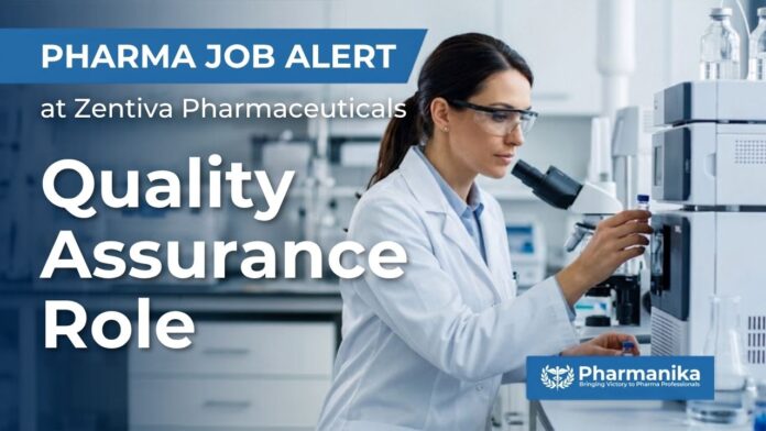 Pharma QA Job at Zentiva Career for Executive I Quality Assurance