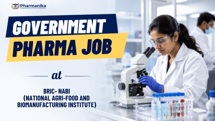 BRIC-NABI Pharma Govt Job notification for Research Associate-III recruitment.