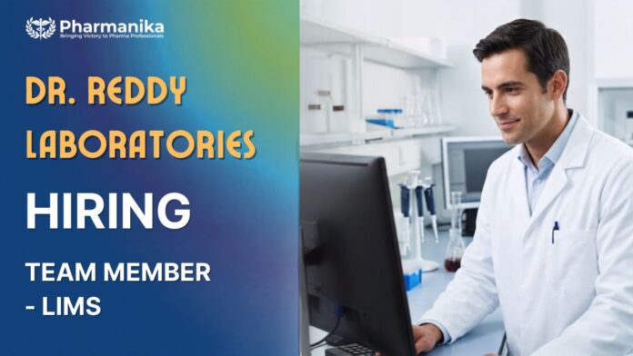 B Pharm Job at Dr. Reddy Careers for Quality Control professionals with LIMS, STP, Specification, OOS/OOT, CAPA, and GMP expertise.