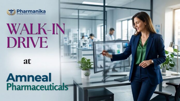 Amneal Walk-in Drive 2026 for Injectable Manufacturing Jobs