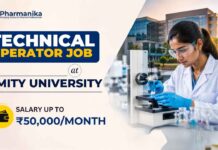 Salary up to ₹50,000/Month at Amity University | Pharmacy Graduates Eligible Amity University Recruitment 2026 – Technical Operator Job
