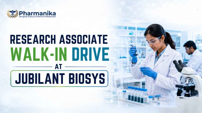 Jubilant Biosys Research Associate jobs for M Pharmacy Graduates Walk-in Drive Jubilant Biosys Research Associate jobs for M Pharmacy Graduates Walk-in Drive