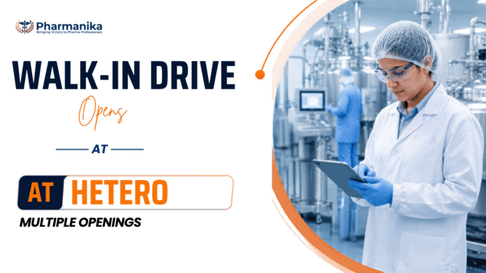 Production Jobs at Hetero Careers walk-in drive for Production, Packing, QC, Engineering, and Warehouse roles in Bengaluru.