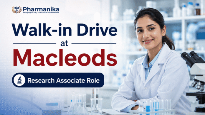 Research Associate Job at Macleods Careers R&D Walk-In