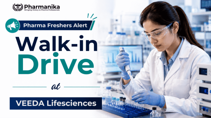 Pharma Freshers Job at Veeda Lifesciences for Bioanalyst Job