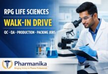 RPG Life Sciences Walk-In at Bharuch | QC QA Production Packing | 6 Sep RPG Life Sciences Walk-In at Bharuch | QC QA Production Packing | 6 Sep