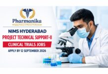Govt Job at Nizam’s Institute of Medical Sciences (NIMS) | Technical Support Role Project Technical Support-II at NIMS Hyderabad | Clinical Trials | Apply by 12 Sep