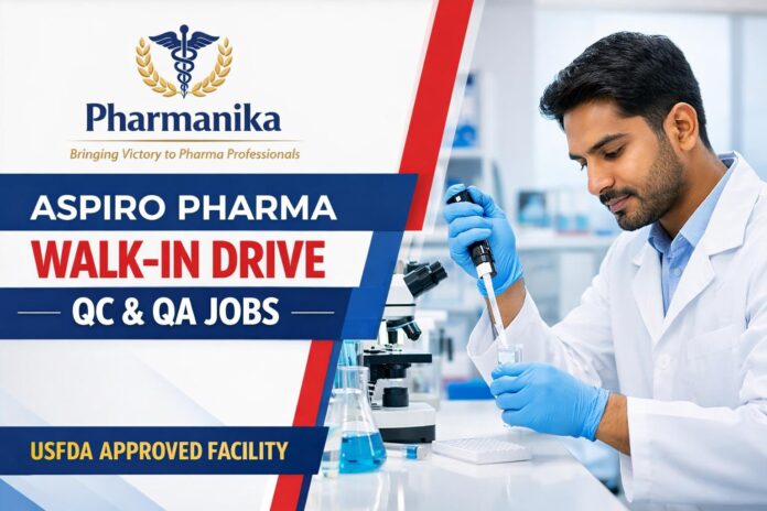 Walk-in Drive at Aspiro Pharma | Pharmacy Candidates Eligible