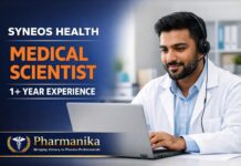 Remote Job at Syneos | Medical Scientist Role | Pharmacy Graduates Eligible Medical Scientist at Syneos Health India Remote/Hyderabad | 1+ Year