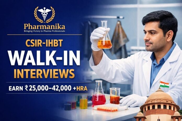 Chemistry Project Posts at CSIR-IHBT Palampur | Senior-PAT / PAT-I Walk-ins 21 Sep | Natural Dyes & Chrome-Free Leather | Earn Rs 25,000–42,000/- + HRA