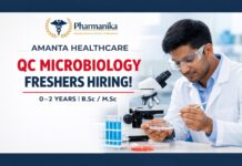 Amanta Healthcare QC Microbiology Freshers | 0–2 Yrs B.Sc/M.Sc Micro/Biotech Amanta Healthcare QC Microbiology Freshers | 0–2 Yrs B.Sc/M.Sc Micro/Biotech