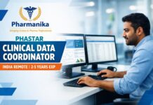 Clinical Data Coordinator Job at Phastar | Pharmacy Graduates Eligible Clinical Data Coordinator at Phastar | India Remote | 2–5 Years
