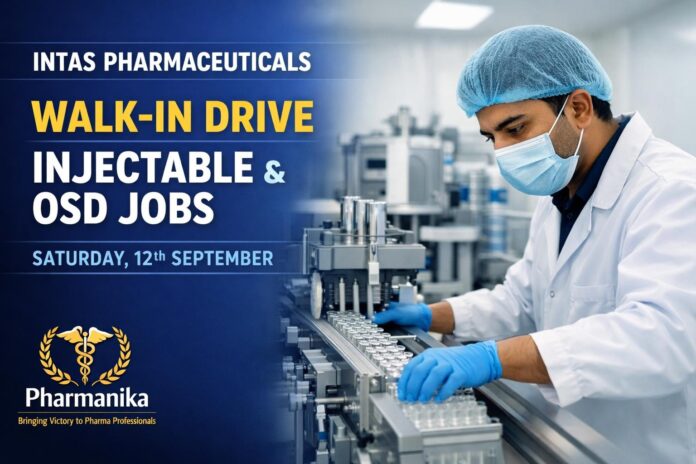 Intas Pharma Matoda Walk-In Injectable/OSD Mfg & Packing | Sat 12 Sep