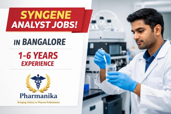 Syngene Hiring Pharmacy Candidates | Analyst Role Opening