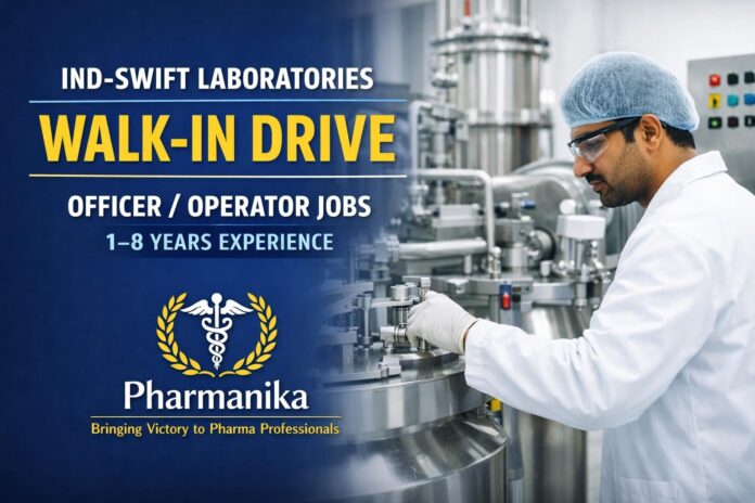 Walk-In Officer Operator at Ind-Swift Baddi | 1–8 Yrs | 20 Sep Derabassi