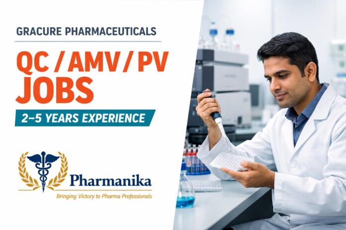 QC AMV PV at Gracure Pharmaceuticals Bhiwadi | 2–5 Yrs